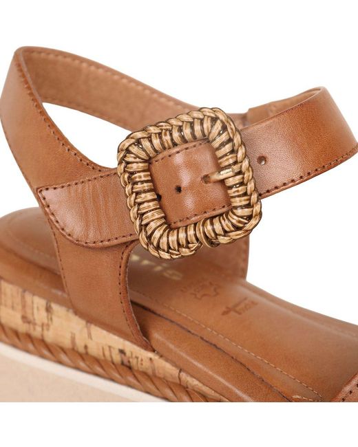 Tamaris White Michi Wedge Heel Sandals