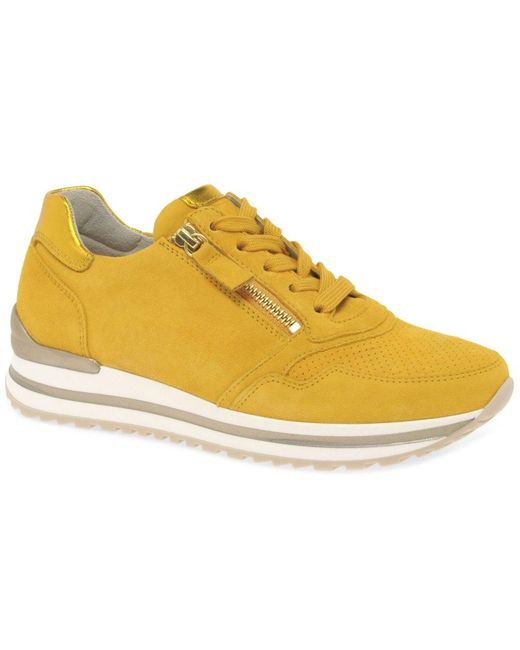 Gabor Leather Nulon Trainers in Yellow - Lyst