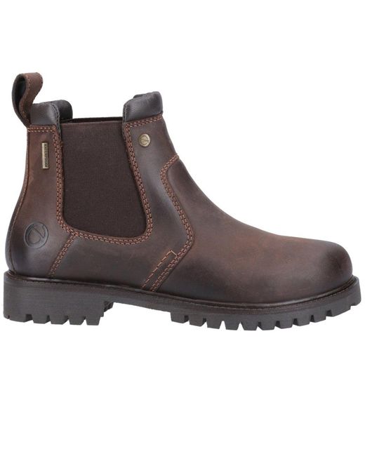 Cotswold Brown Pamington Leather Chelsea Ankle Boots