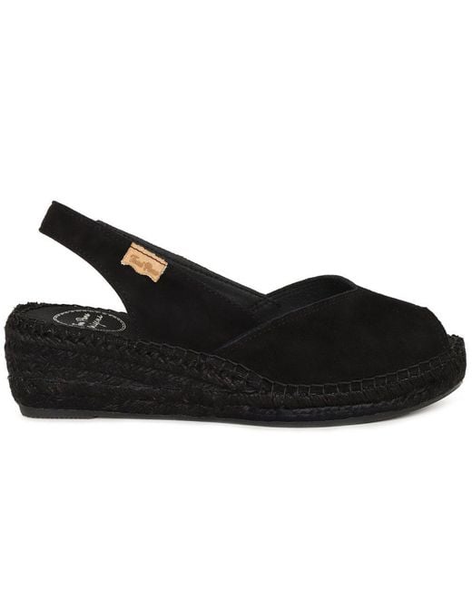 Toni Pons Black Bernia Wedge Heel Espadrilles Sandals