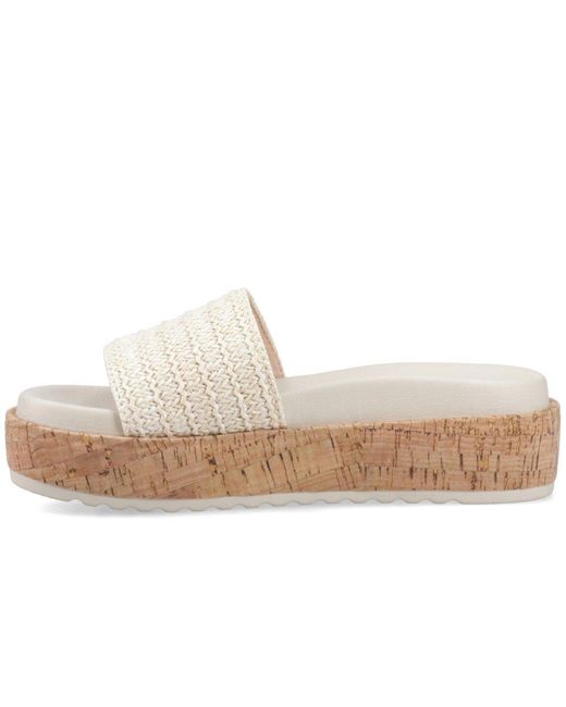 Rocket Dog White Faye Alti Raffia Sandals