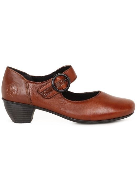 Rieker Brown Twirl Mary Jane Court Shoes