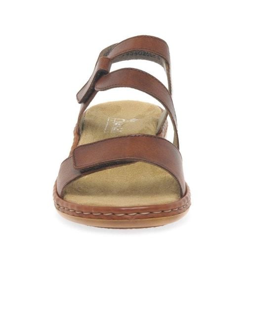 Rieker Brown Sphere Riptape Sandals