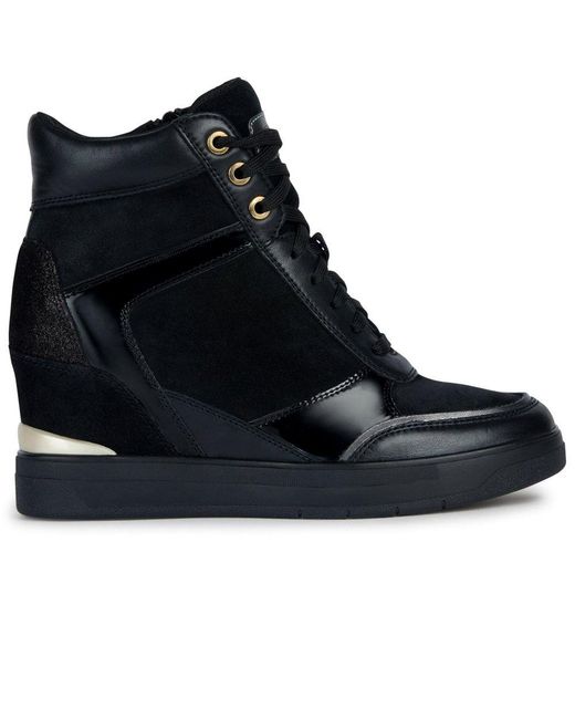 Geox D Maurica B Wedge Trainers in Black | Lyst Canada