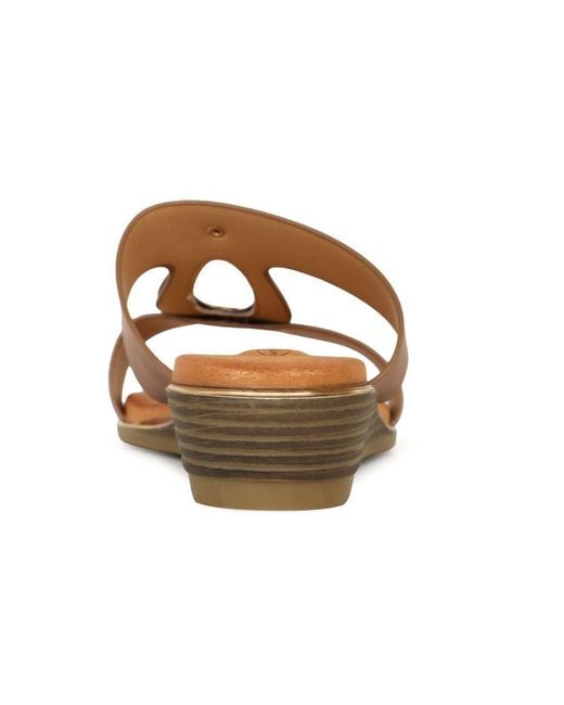 Lunar (GRS) Brown Paradise Low Wedge Sandals