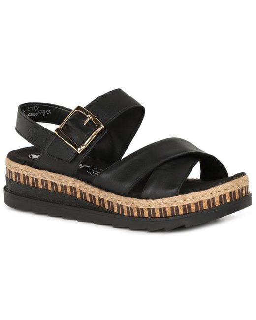 Rieker Black Cayman Sandals