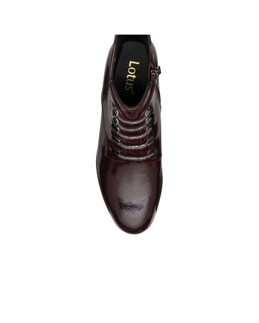 Lotus Brown Paisley Ankle Boots