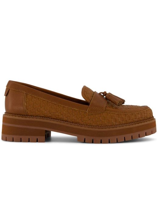 TOMS Brown Cara Woven Loafers