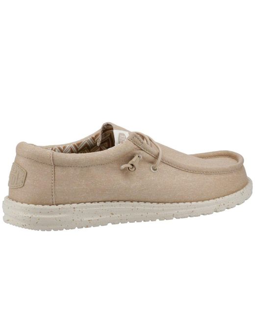 Hey Dude Natural Wally Canvas Shoes Size: 7, for men