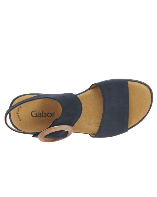 Gabor Blue Andre Sandals Nubuck