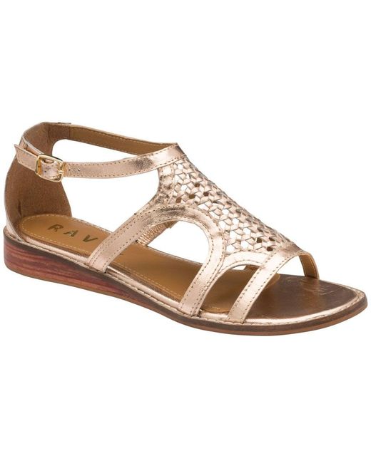 Ravel Metallic Cardwell Low Heeled Sandals