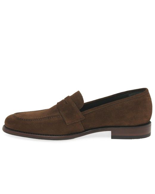 Loake Brown Wiggins Penny Loafers for men