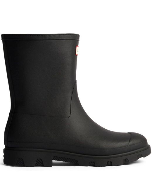 Hunter Black Downpour Short Insulated Wellingtons