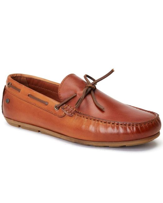 Base London Brown Brooks Driver Shoes for men