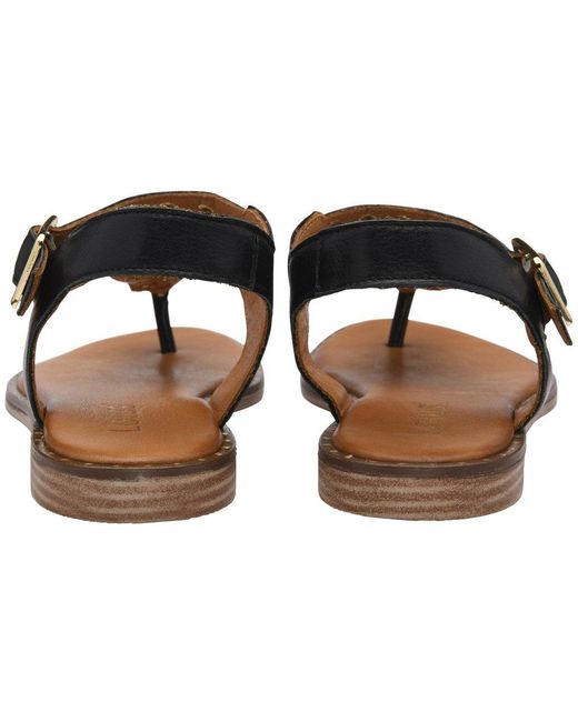 Lotus Black Juanita Toe Post Sandals