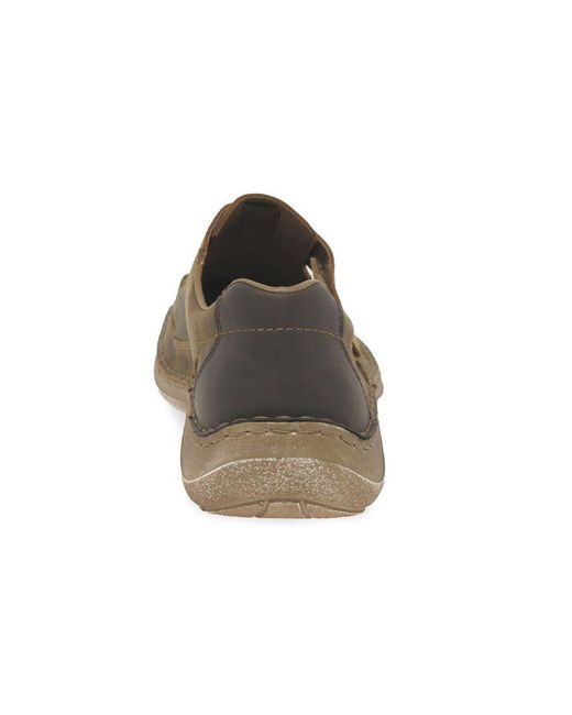 Rieker Brown Flight Riptape Sandals for men