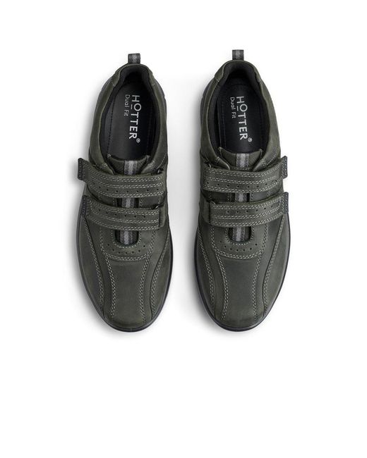 Hotter Black Energise Riptape Casual Shoe for men