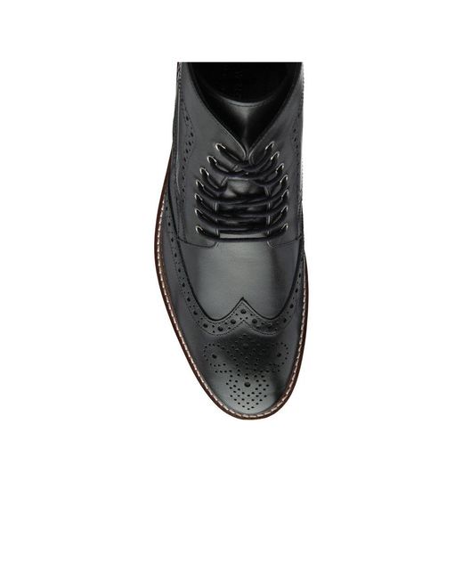 Frank Wright Black Corby Brogue Boots for men