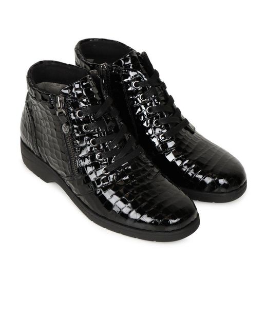 Caprice Black Amanda Ankle Boots