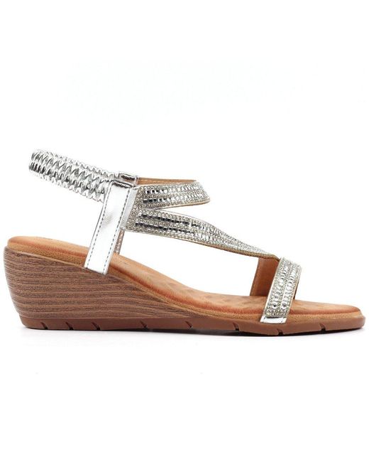 Lunar (GRS) Metallic Darci Wedge Sandals