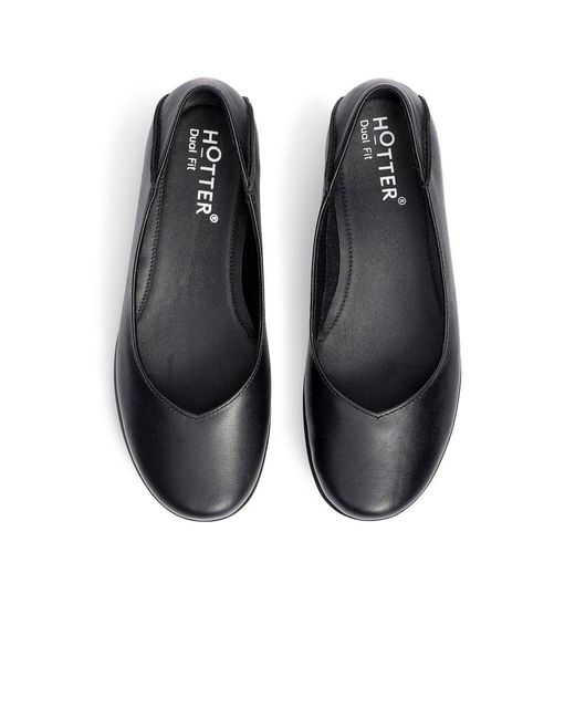 Hotter Blue Birdie Wide Ballet Pumps