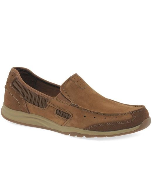 Clarks Brown Ramada Spanish Mens Casual Slip On Shoes for men