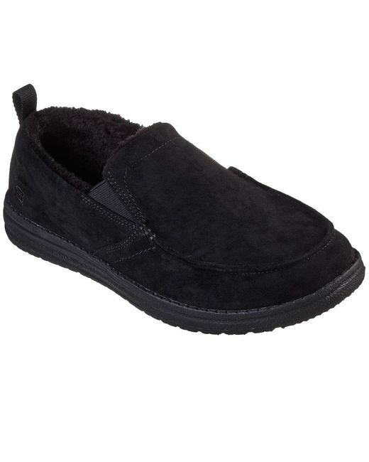 Skechers Black Relaxed Fit: Melson Willmore Slippers for men