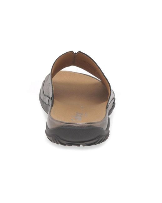 Gabor Idol Leather Wide Fit Casual Mules in Brown | Lyst Canada