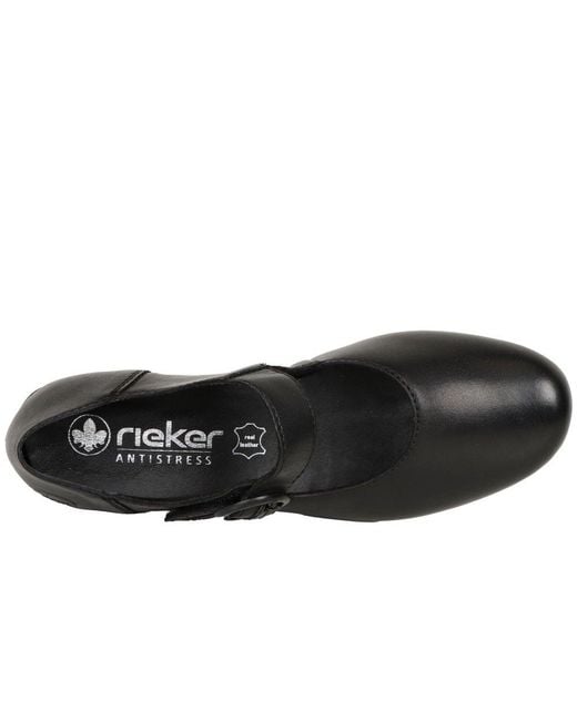 Rieker Black Twirl Mary Jane Court Shoes