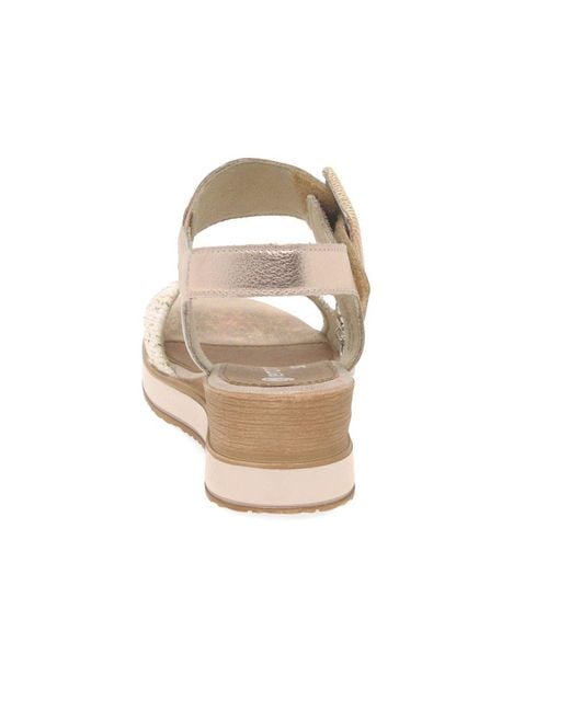 Remonte Metallic Capri Wedge Heel Sandals