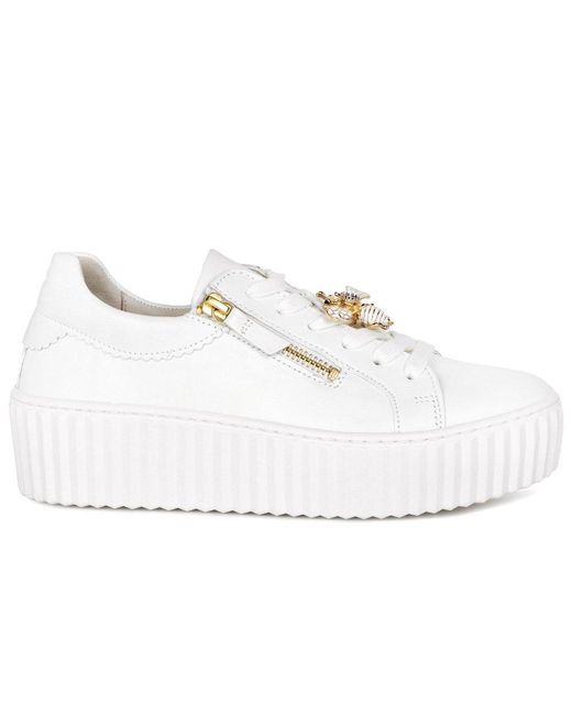 Gabor White Dotcom Trainers