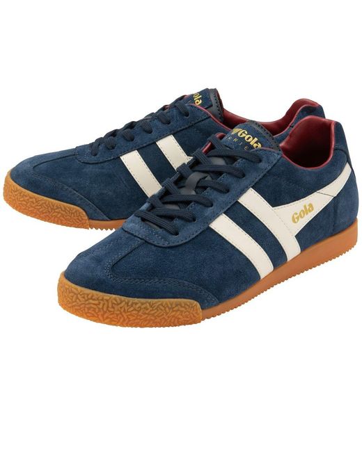 Gola classics men's store harrier 5 leather trainer