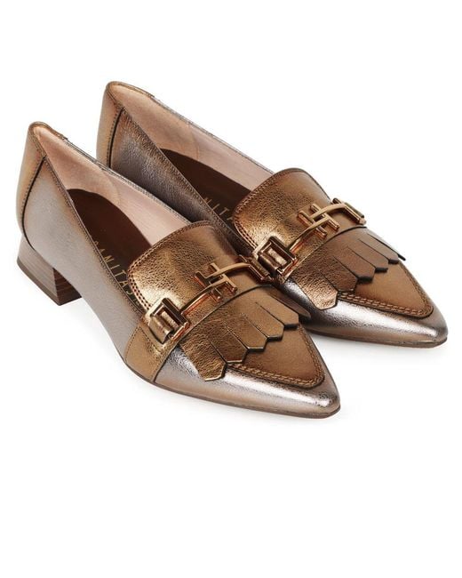 Hispanitas Brown Dali Fringe Loafers Colour: Pewter