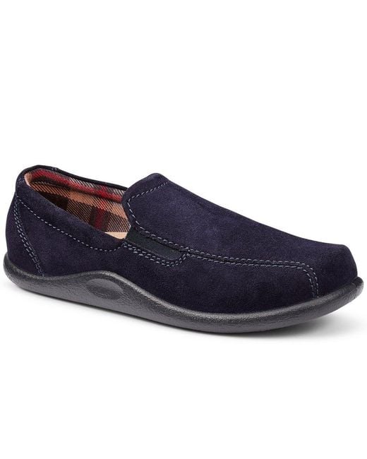 Hotter Blue Relax Warm Lined Slippers for men