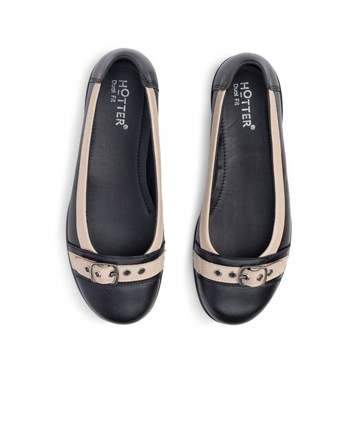 Hotter Blue Sparrow Flat Pumps