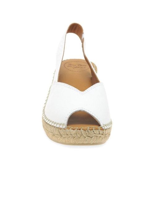 Toni Pons White Bernia Wedge Heel Espadrilles Sandals