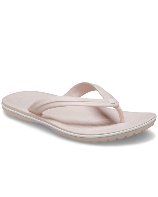 CROCSTM Pink Crocband Flip Toe Post Sandals