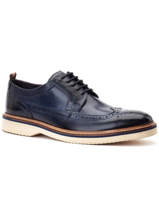 Base London Blue Sully Brogues for men