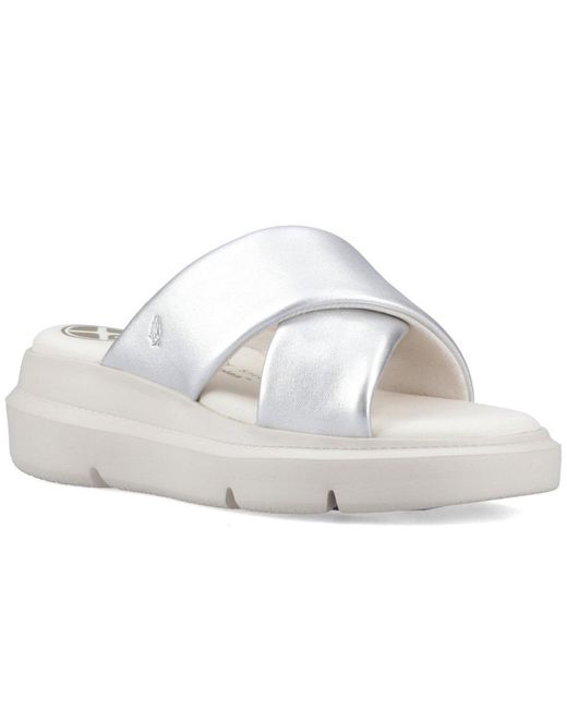 Hush Puppies White Uplift Crossover Slide Sandals