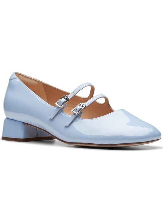 Clarks Blue Daiss30 Shine Mary Jane Shoes