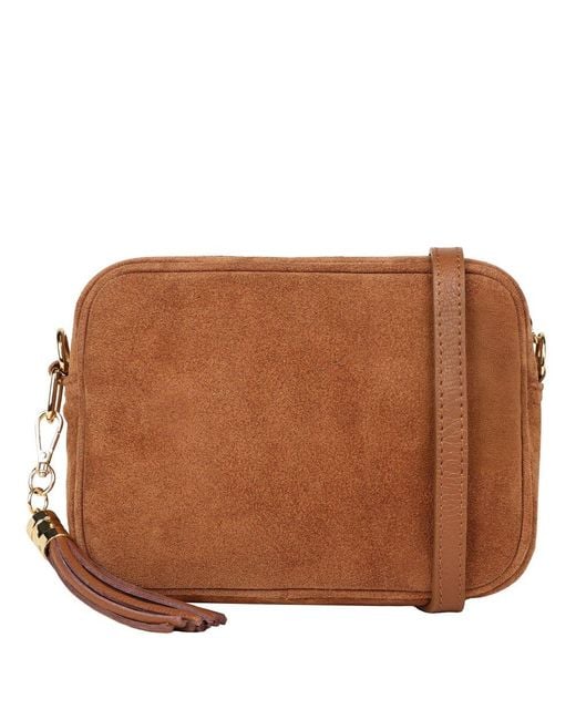 Elie Beaumont Brown Crossbody Suede Messenger Bag