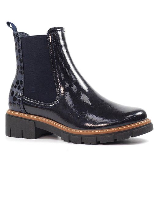 Lunar Blue Peace Ankle Boots