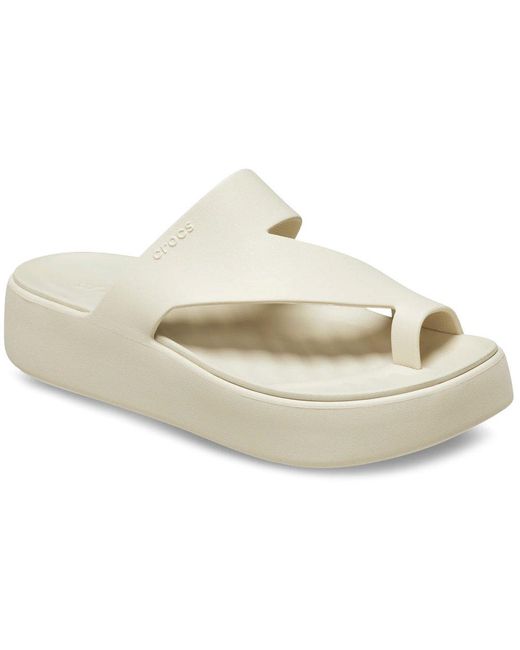 CROCSTM White Getaway Platform Toe Loop Sandals