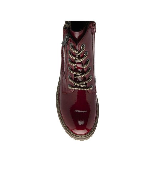Lotus Red Myleen Ankle Boots