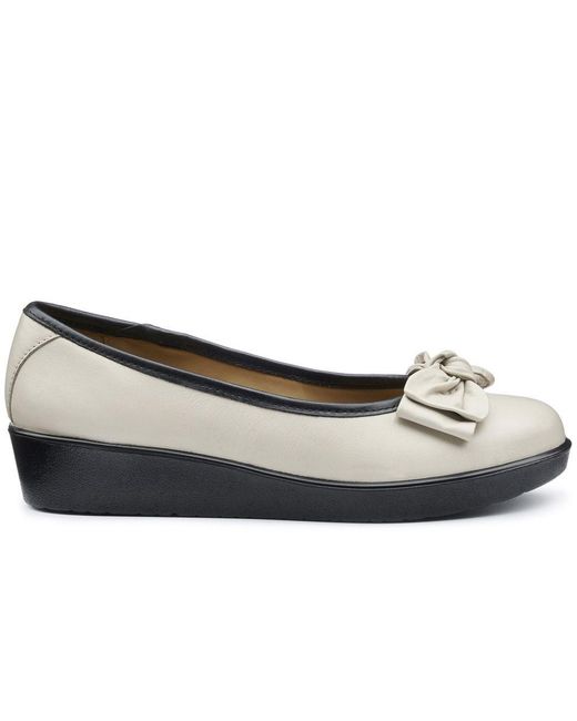 Hotter White Jade Low Wedge Pumps