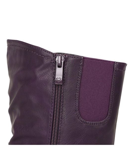 Heavenly Feet Purple Hannah 4 Calf Length Boots
