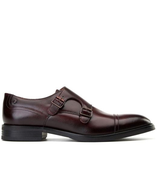 Base London Brown Taper Monk Shoes for men