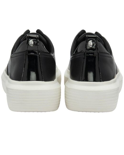 Lotus Black Chunky Sole Slip-On Sneakers