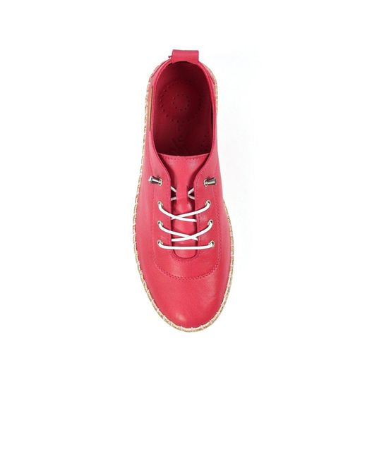 Lunar (GRS) Red Evie Plimsoll Trainers