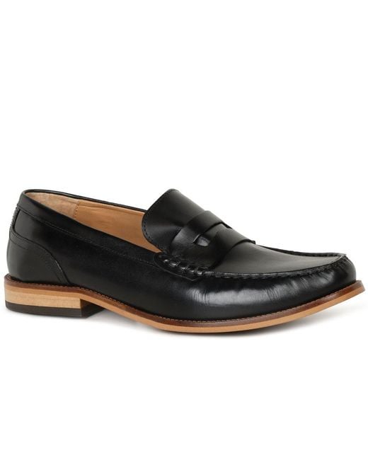 Base London Black Garfield Penny Loafers for men